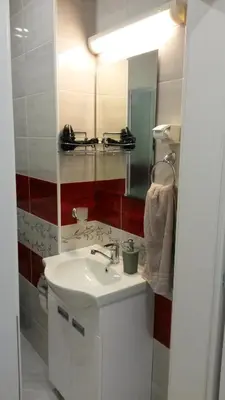 a bathroom with a sink and a mirror at Studio La Casa in Soko Banja