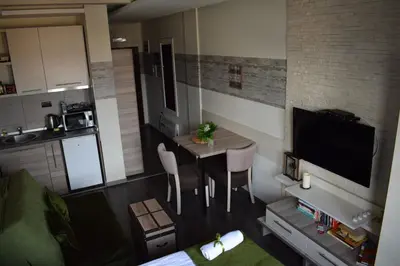 a small apartment with a table and chairs in a room at NATURA LUX MILMARI k 12 in Kopaonik