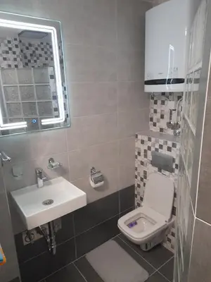 a small bathroom with a sink and a toilet at Aurora in Kruševac