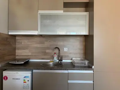 a kitchen with a sink and a counter top at Milmari Premier 28 Kopaonik in Kopaonik
