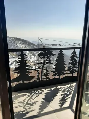 a view from the window of a room with trees at Vihor A21 in Kopaonik