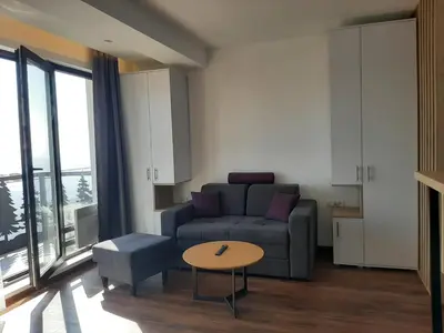 a living room with a couch and a table at Vihor A21 in Kopaonik