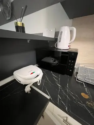 a white appliance sitting on top of a kitchen counter at Apartman Jocić in Vrnjačka Banja