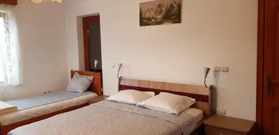 a bedroom with two beds in a room at Apartmani Filipi in Vrnjačka Banja