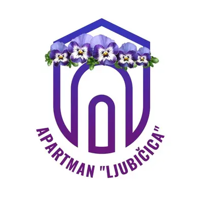 a logo for a german litschulum laboratory with purple flowers at Apartman Ljubičica in Vrnjačka Banja
