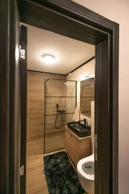 a bathroom with a shower and a sink and a toilet at Dolce Vita in Kopaonik