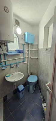 a bathroom with a toilet and a sink at Dedovina in Soko Banja