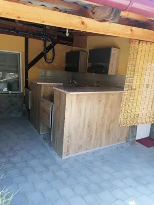 a kitchen with a counter and a sink at Dedovina in Soko Banja