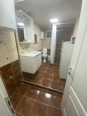 a bathroom with a sink and a toilet at Apartmani Bambi Sokobanja in Soko Banja
