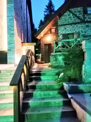 a set of stairs in front of a building at VILA 51 KOPAONIK CENTAR in Kopaonik