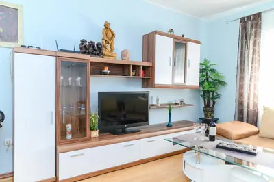 a living room with a flat screen tv at Arsic-Home in Soko Banja