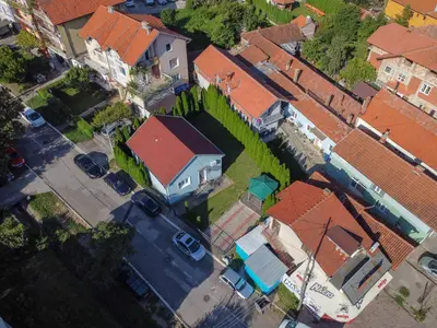 an overhead view of a house with red roofs at Arsic-Home in Soko Banja