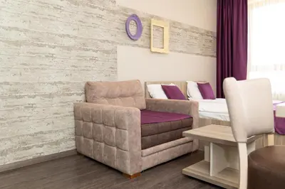 a bedroom with a couch and a bed and a chair at Milmari K13 in Kopaonik