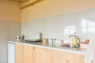 a kitchen with a sink and a counter top at Irina in Soko Banja