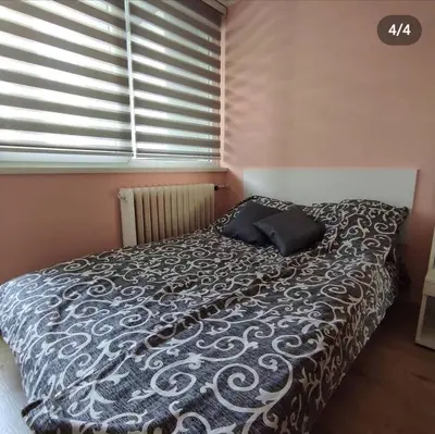 a bed with two pillows on it in a bedroom at Stan na dan Bor in Bor