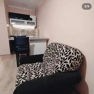a black and white couch in a living room at Stan na dan Bor in Bor