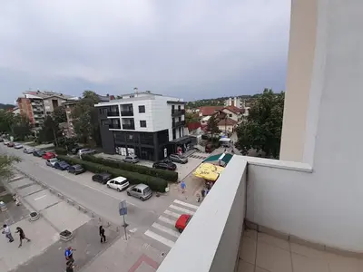 a view of a city street from a building at Apartman Nole 1 in Despotovac