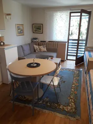 a living room with a table and a couch at VILA BJANKA 205 in Kopaonik