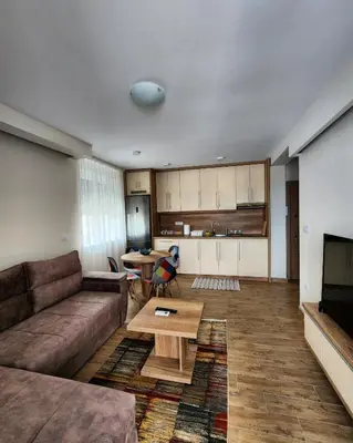 a living room with a couch and a table at Apartman Minja in Vrnjačka Banja