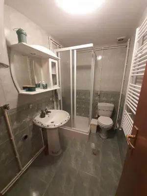 a bathroom with a shower and a sink and a toilet at Nole 2 in Despotovac
