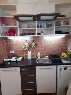a kitchen with a sink and a counter top at N&N in Brzeće