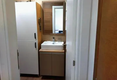 a bathroom with a sink and a mirror at Milmari-Kopaonik in Kopaonik