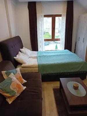 a living room with two beds and a couch at Vorkapich Milmari Studio in Kopaonik