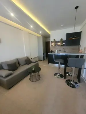 a living room with a couch and a piano at Milmari N66 in Kopaonik