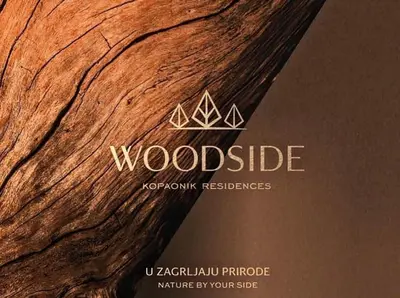 a log with the words woodridge on it at Woodside Duplex Apartment Ski in Ski out with garage in Kopaonik