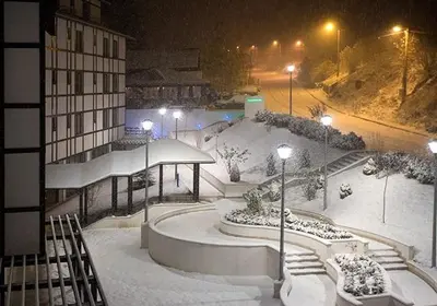 a skate park covered in snow at night at Apartman Ema, Kopaonik, Brzeće - BLIZU GONDOLE in Brzeće