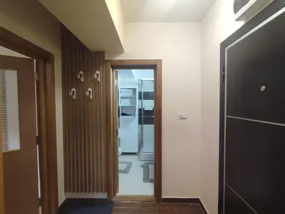 a hallway with a door leading into a room at Suncani apartman 36, Brzece in Brzeće