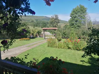 a view of a garden with a gazebo at Markov konak in Babušnica