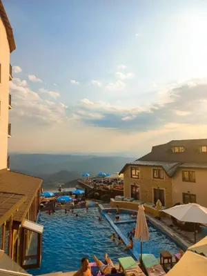 a view of a swimming pool at a hotel at Apartman Tiva - Milmari Resort-garažno mesto-GRATIS in Kopaonik