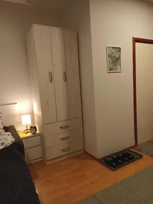 a bedroom with a large cabinet and a bed at MonteCasa in Vrnjačka Banja