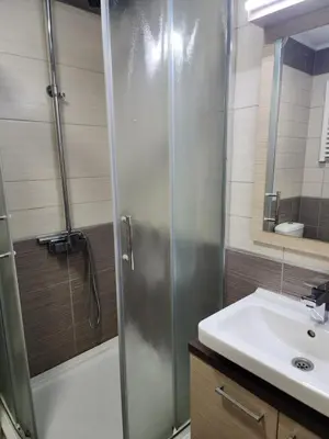 a bathroom with a shower and a sink at Kopaonik in Kopaonik