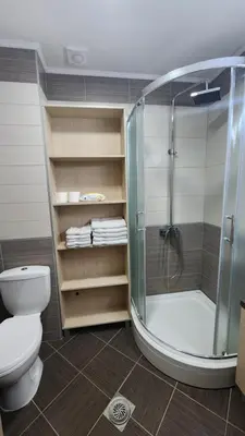 a bathroom with a shower and a toilet at Kopaonik in Kopaonik