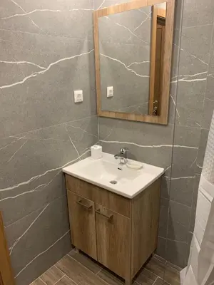 a bathroom with a sink and a mirror at President Kop A 735 in Kopaonik