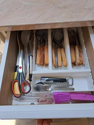a drawer filled with lots of different types of scissors at Relja in Soko Banja