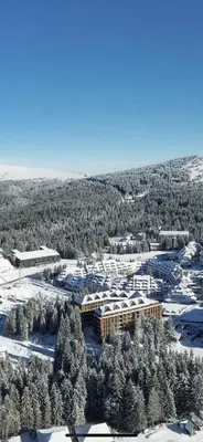 an aerial view of a resort in the snow at Woodside 430 Apartment in Kopaonik