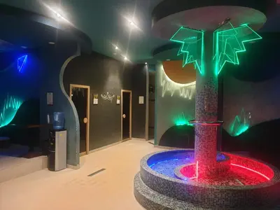 a room with a guitar in a room with lights at Apartman Sofy Kraljevi Čardaci in Kopaonik