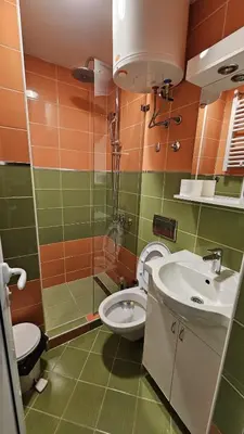 a bathroom with a toilet and a sink at Apartman 202 in Kopaonik