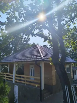 a small house with a tree in front of it at Stari Hrast 2 in Prolomska Banja