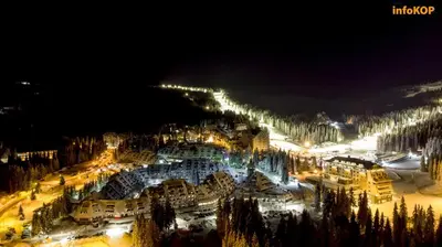 a view of a city at night with lights at Apartman B 8 - Lapčević u zgradi MUJEN LUX, Kopaonik in Kopaonik