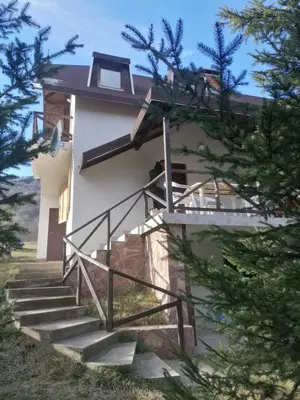 a house with stairs leading up to it at Apartmani LEON Brzeće/Apartmens LEON Brzece in Brzeće