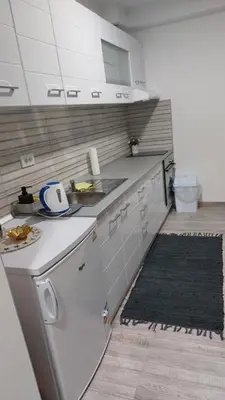 a kitchen with a sink and a counter top at Bili in Paraćin