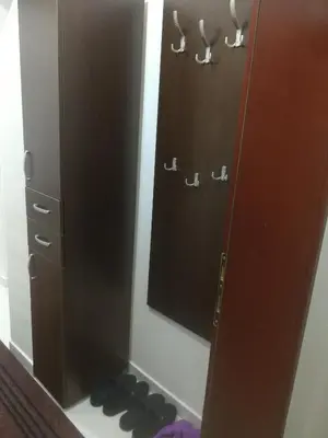 a bathroom with a mirror next to a cabinet at ROSA in Vrnjačka Banja