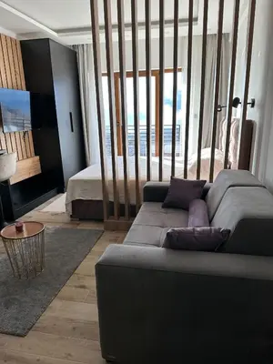 a living room with a couch and a bed at N Lux 81 - Milmari Resort in Kopaonik