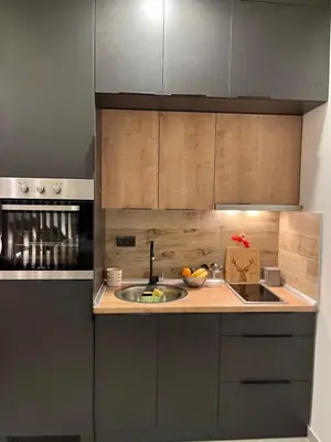 a kitchen with a sink and a counter top at Milmari resort Nlux21 in Kopaonik