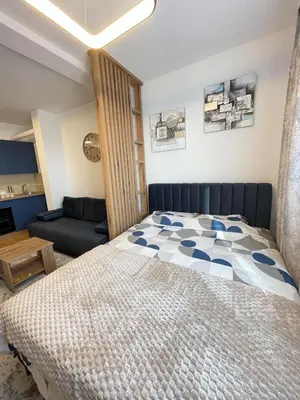 a bedroom with a bed and a couch at Geregs alibi in Kopaonik