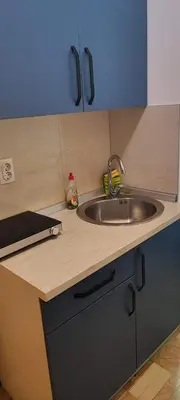 a kitchen with a sink and a counter top at Marina in Vrnjačka Banja